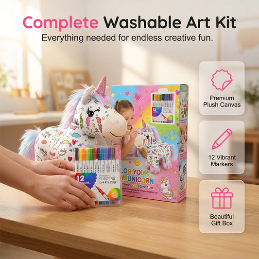Set de jucărie de pluș „Unicorn de colorat” – fă-o singur🦄✨️
