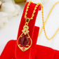 🍀 Colier Elegant cu Trifoi cu Patru Foi în Formă de Lacrimă – Farmec și Noroc la Purtător! ✨