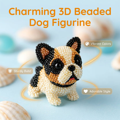 🎨🐶 Set de asamblare 3D cu mărgele colorate în formă de cățeluș – 50% REDUCERE! Mărgele colorate, design 3D, distracție creativă pentru mici și mari. 🔥✨