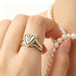 📢📢33% OFF !! ⏰Two-Tone Layered Heart Ring