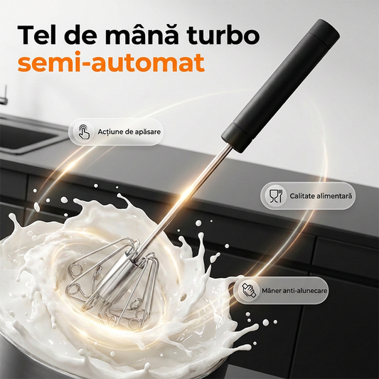 🔥Ofertă specială pentru ultimele trei zile: cumpără 1 și primești 2 gratis！！🔥🥚 Bătător Oua Manual Inox: Semiautomat, Eficient!