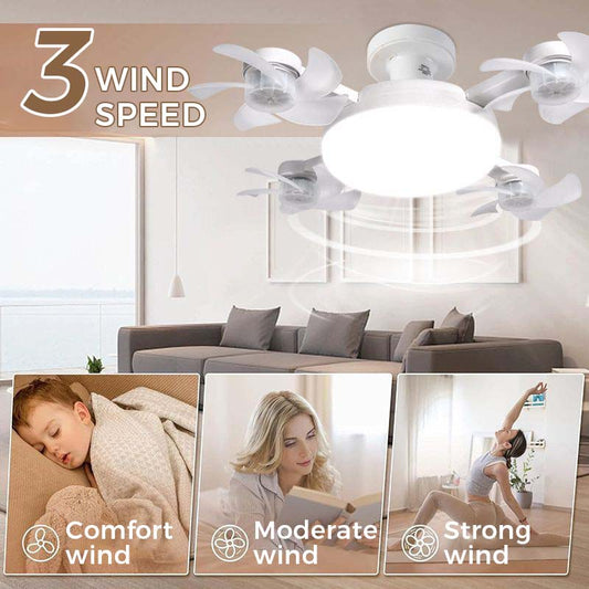 🌀50% REDUCERE ACUM! 💡 Ventilator cu soclu E27 – Ventilator LED silențios 2-în-1 cu telecomandă – Răcoare și lumină într-un singur produs 🏠