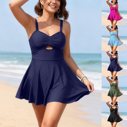 🌊👙 Γυναικείο μαγιό τύπου φόρεμα, με γραμμή Α και σέξι ανοίγματα