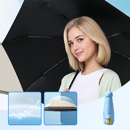 🌂Συμπαγής πτυσσόμενη ομπρέλα με προστασία από την υπεριώδη ακτινοβολία