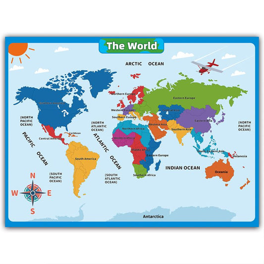 🗺️🧩Εκπαιδευτικές αφίσες γεωγραφίας και πίνακες τοίχου για παιδιά🪐