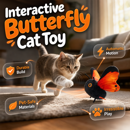 🦋🐱Mozgásérzékelős lebegő macskajáték – Valósághű repülés, órákig tartó interaktív szórakozás