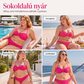 👙Női magas derekú fonott bikiniszett, bandeau stílusú fürdőruha