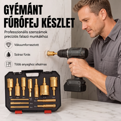 12 darabos száraz gyémánt csempefúró készlet