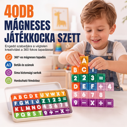 🧩 Mágneses kockák betűkkel és számokkal – Játékos tanulás, szórakoztató oktatás – Utánvét ✨
