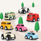 🚗 12 darabos rajzfilmfigurás mini játékautó-készlet – Gyermekbulikra, apró ajándéknak és gyűjteménybe ✨