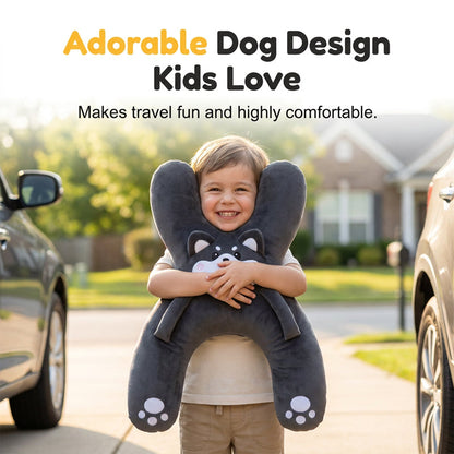 🧸Puha H alakú kisgyermekes autó párna – ergonómikus fej- és nyaktámasz gyerekeknek🚗