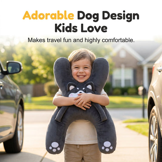 🧸Puha H alakú kisgyermekes autó párna – ergonómikus fej- és nyaktámasz gyerekeknek🚗