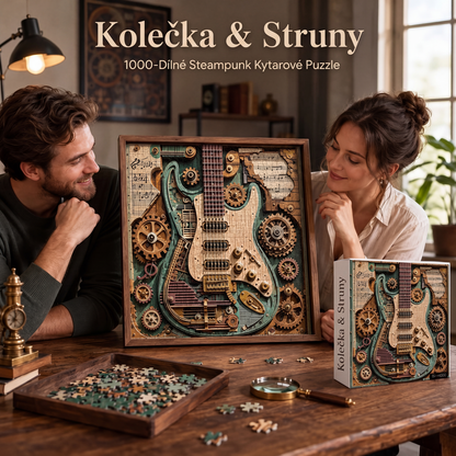 🎸⚙️ Kreatív steampunk gitár 3D‑s kirakós játék – Kihívás, alkotás és otthoni dekoráció egyben